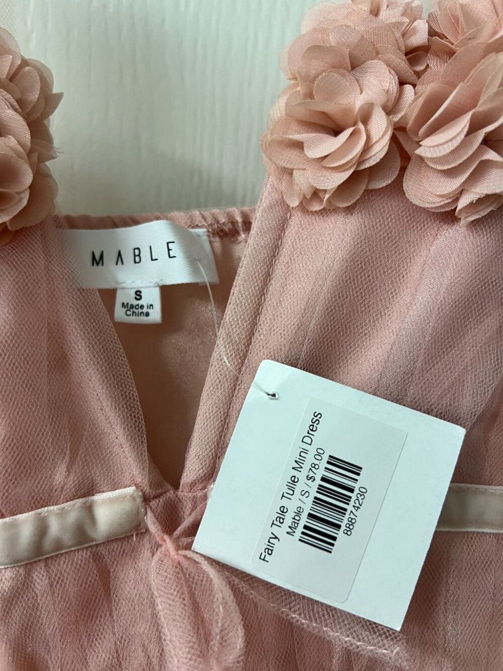 NWT - Pink Ruffle Mini Dress - MABLE - Picture 3 of 5